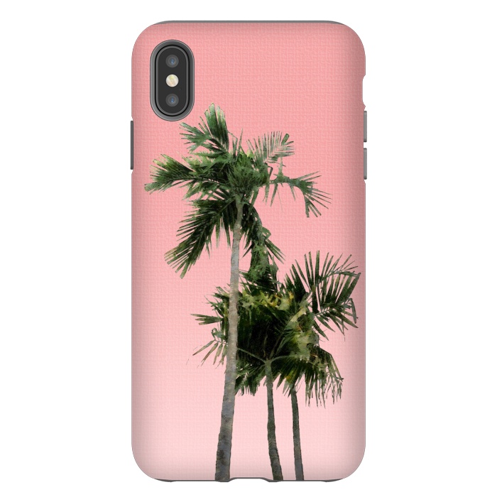 iPhone Xs Max StrongFit Palm Trees on Pink by amini54
