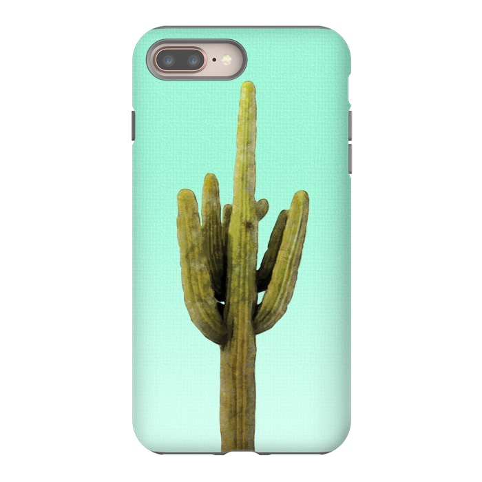 iPhone 7 plus StrongFit  Cactus on Cyan Wall by amini54