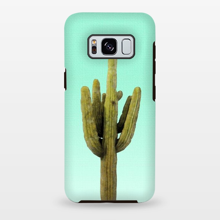 Galaxy S8 plus StrongFit  Cactus on Cyan Wall by amini54