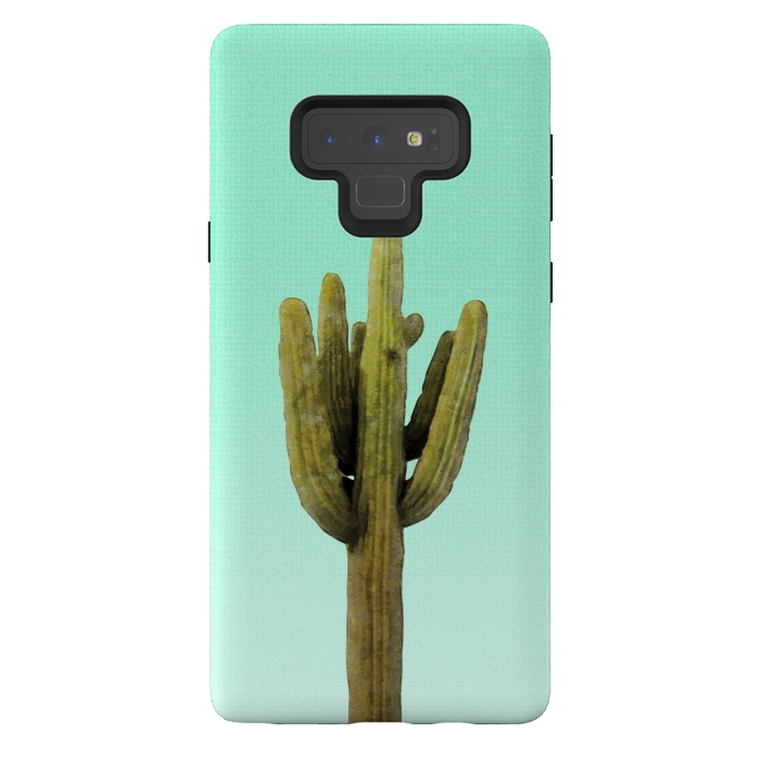 Galaxy Note 9 StrongFit  Cactus on Cyan Wall by amini54