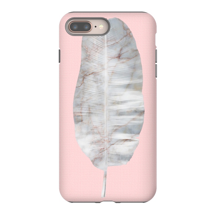 iPhone 7 plus StrongFit  White Marble Banana Leaf on Pink Wall by amini54