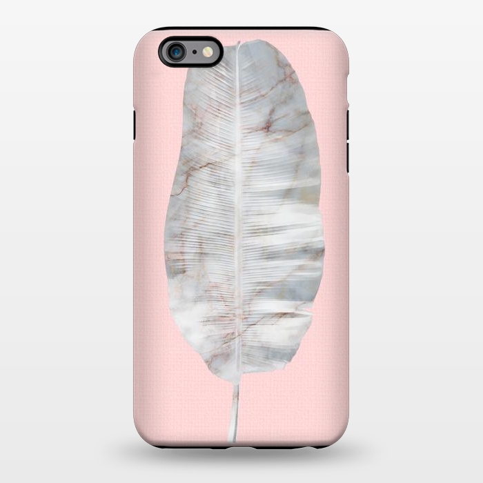 iPhone 6/6s plus StrongFit  White Marble Banana Leaf on Pink Wall by amini54