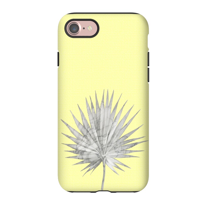 iPhone 7 StrongFit  White Marble Fan Palm Leaf on Yellow Wall by amini54