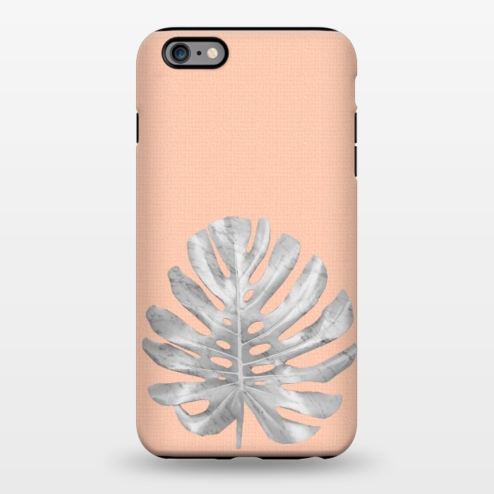 iPhone 6/6s plus StrongFit White Marble Monstera on Peach Wall by amini54