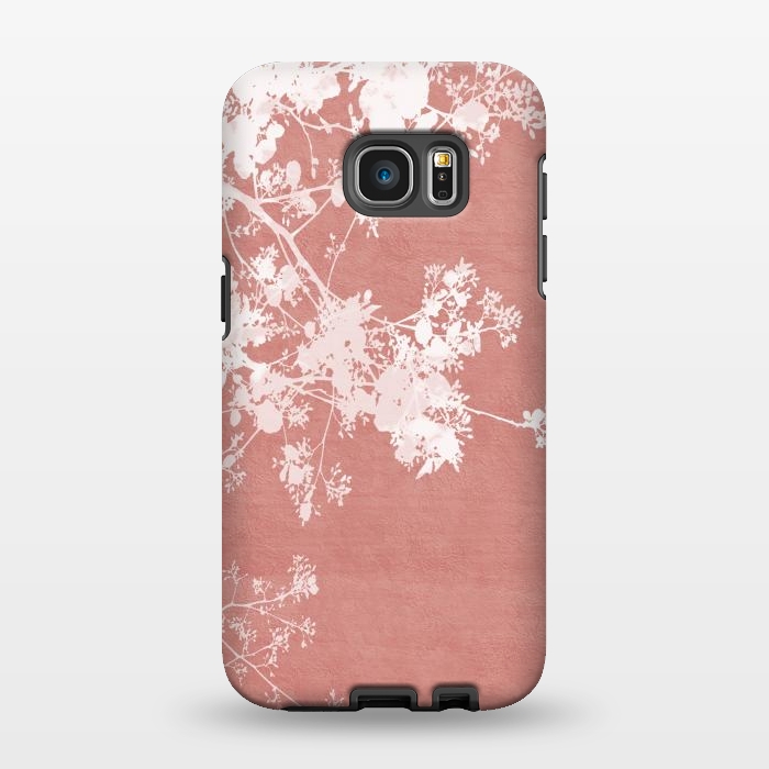 Galaxy S7 EDGE StrongFit  Flowering Tree on Red by amini54