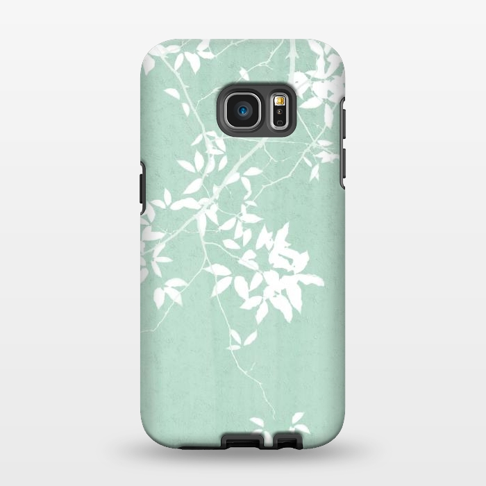 Galaxy S7 EDGE StrongFit  Foliage on Mint Green by amini54