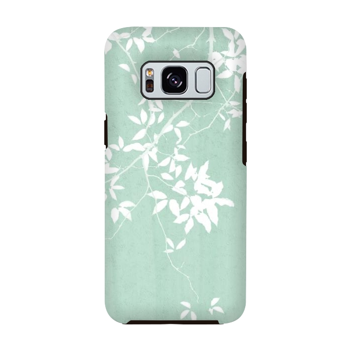 Galaxy S8 StrongFit  Foliage on Mint Green by amini54