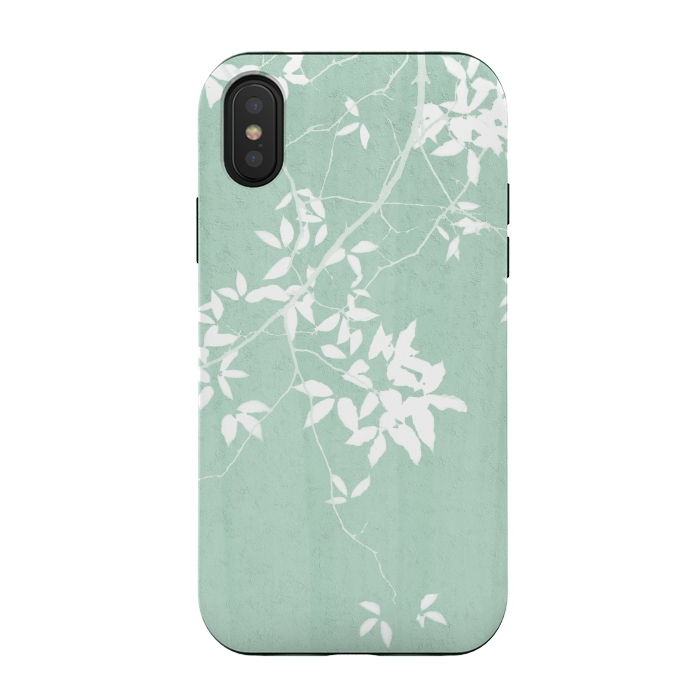 iPhone Xs / X StrongFit  Foliage on Mint Green by amini54