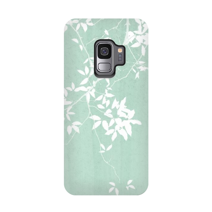 Galaxy S9 StrongFit  Foliage on Mint Green by amini54