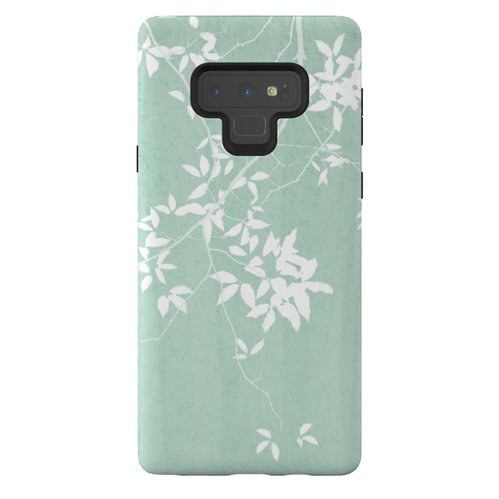Galaxy Note 9 StrongFit  Foliage on Mint Green by amini54