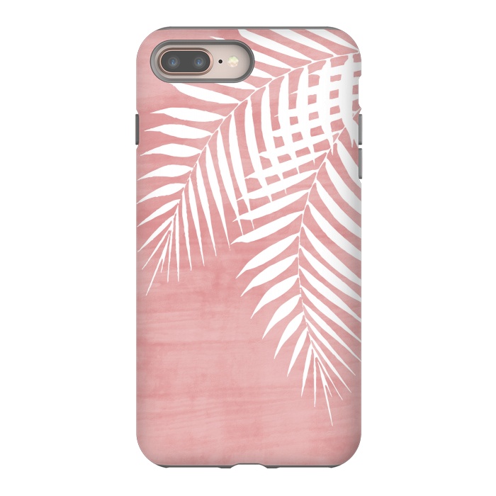 iPhone 7 plus StrongFit  Palm Leaves on Pink by amini54