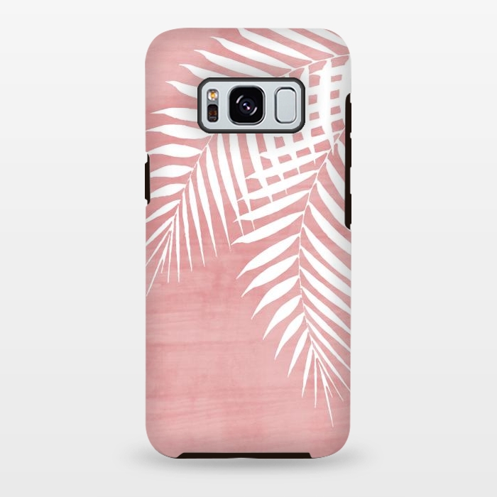 Galaxy S8 plus StrongFit  Palm Leaves on Pink by amini54