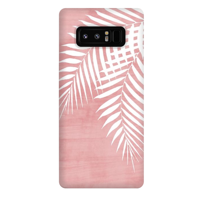 Galaxy Note 8 StrongFit  Palm Leaves on Pink by amini54