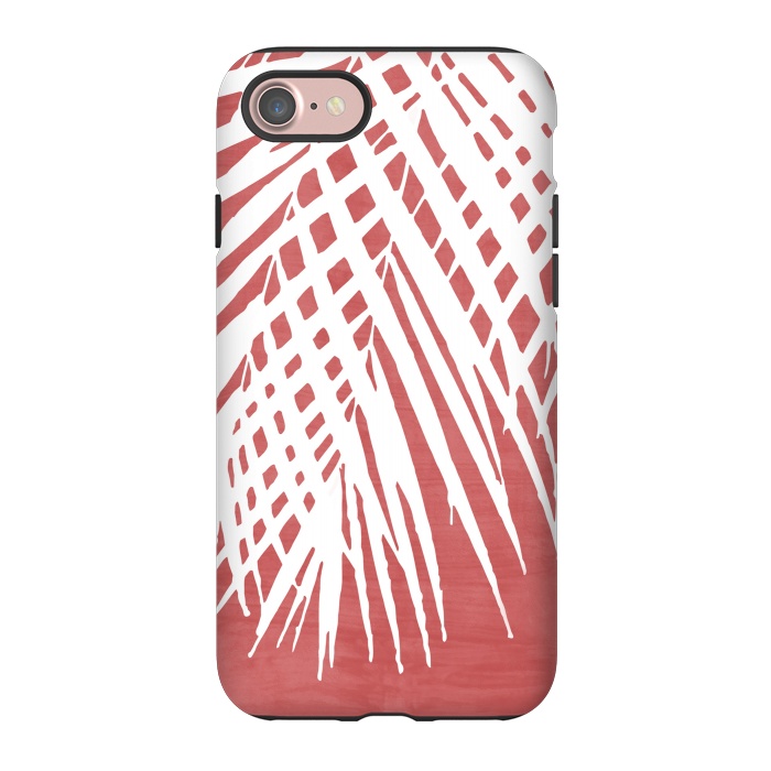 iPhone 7 StrongFit  Palm Leaves on Red by amini54