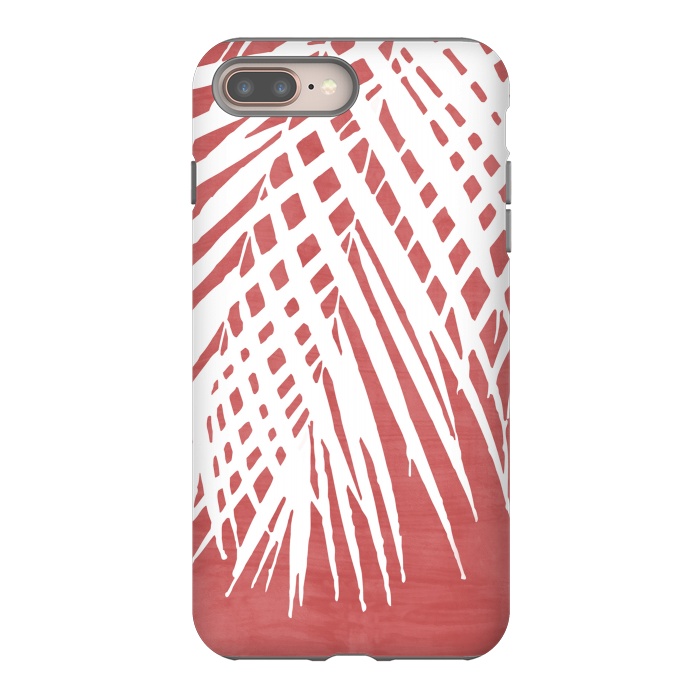 iPhone 7 plus StrongFit  Palm Leaves on Red by amini54