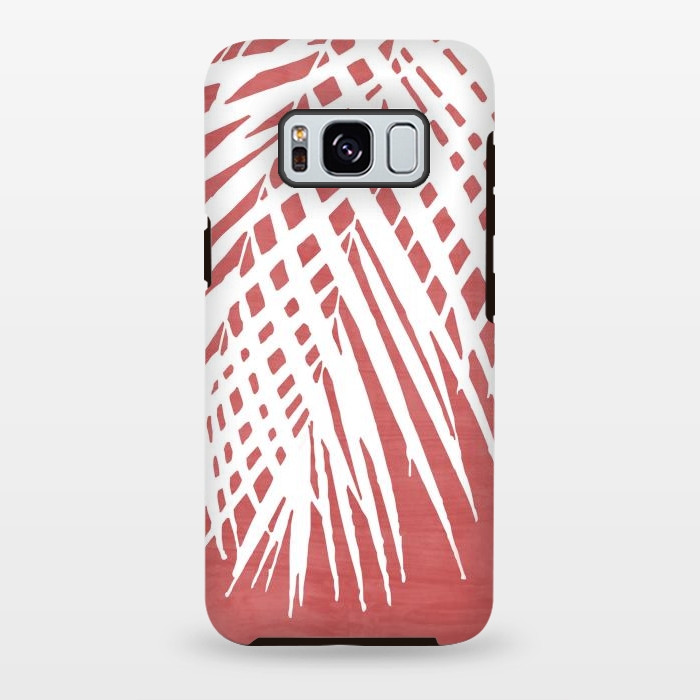 Galaxy S8 plus StrongFit  Palm Leaves on Red by amini54