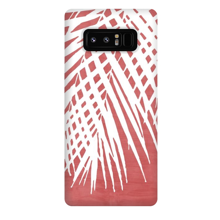 Galaxy Note 8 StrongFit  Palm Leaves on Red by amini54