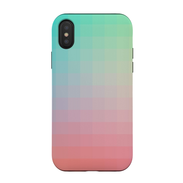 iPhone Xs / X StrongFit Gradient, Pink and Teal by amini54