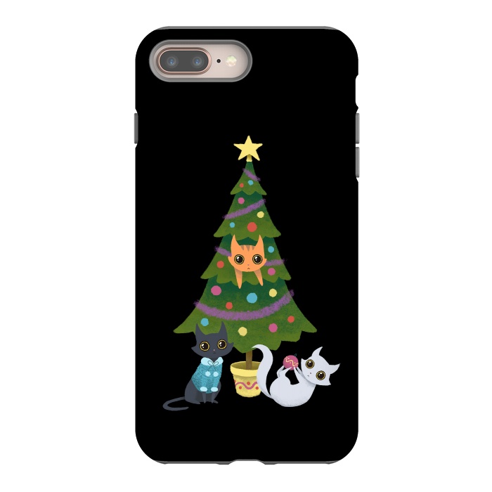 iPhone 7 plus StrongFit Meowy christmas by Laura Nagel