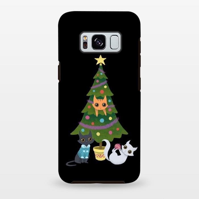 Galaxy S8 plus StrongFit Meowy christmas by Laura Nagel