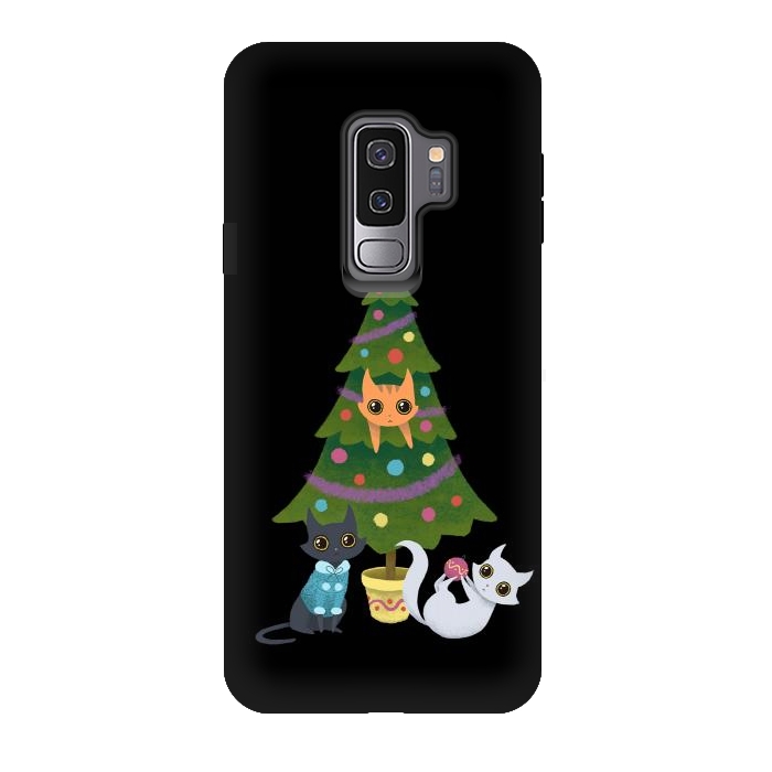 Galaxy S9 plus StrongFit Meowy christmas by Laura Nagel