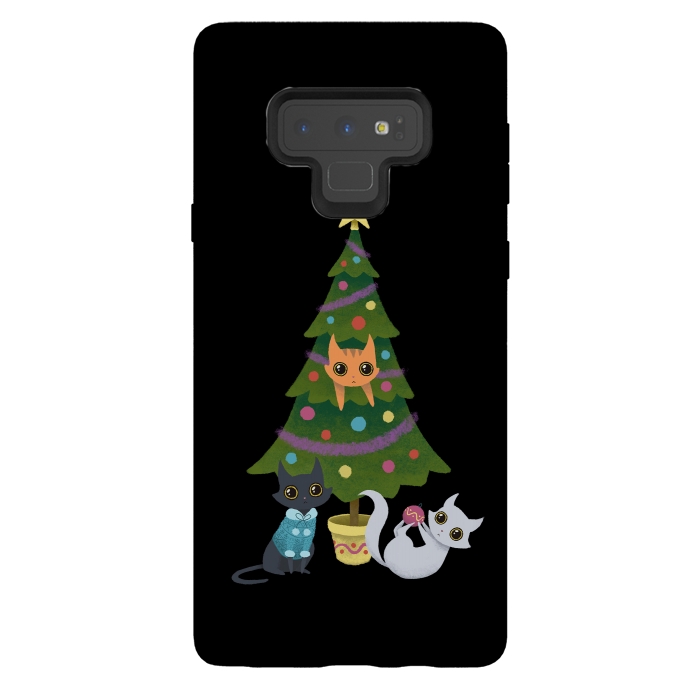 Galaxy Note 9 StrongFit Meowy christmas by Laura Nagel