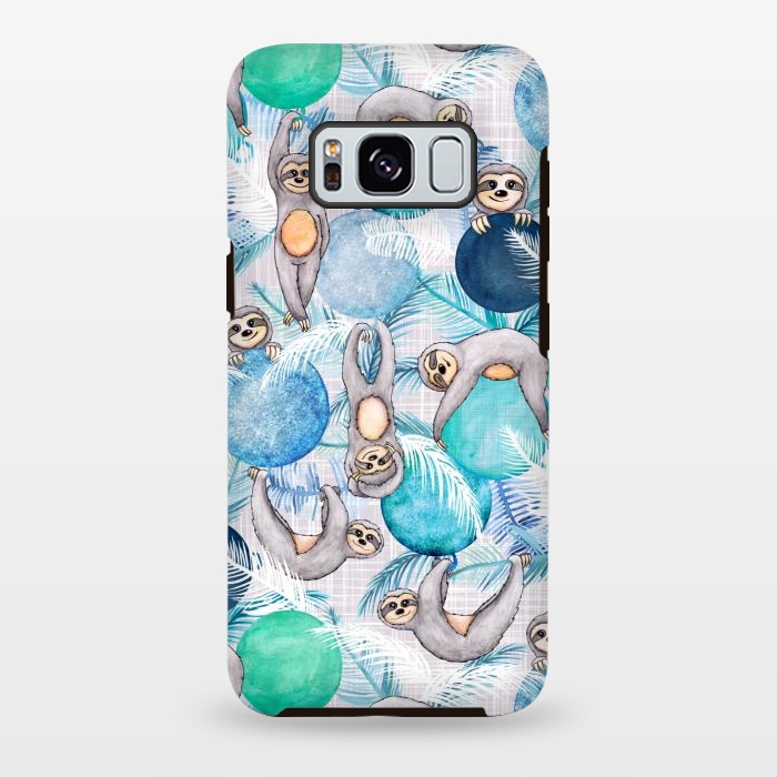 Galaxy S8 plus StrongFit Tropical Christmas Sloth Party by gingerlique