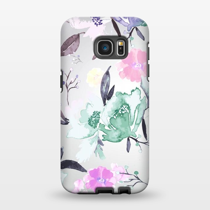 Galaxy S7 EDGE StrongFit Vintage Floral Print by Bledi