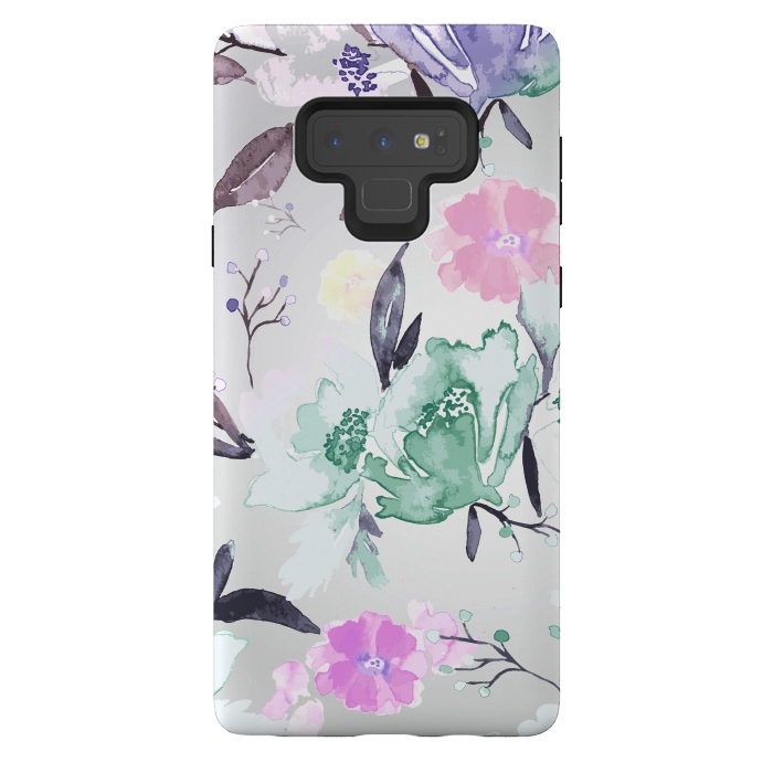 Galaxy Note 9 StrongFit Vintage Floral Print by Bledi