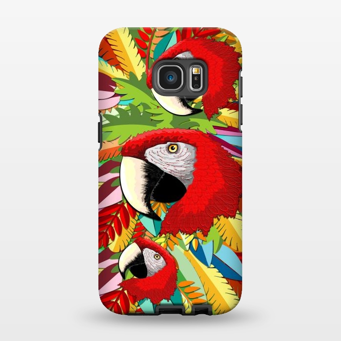 Galaxy S7 EDGE StrongFit Macaw Parrot Paper Craft Digital Art by BluedarkArt