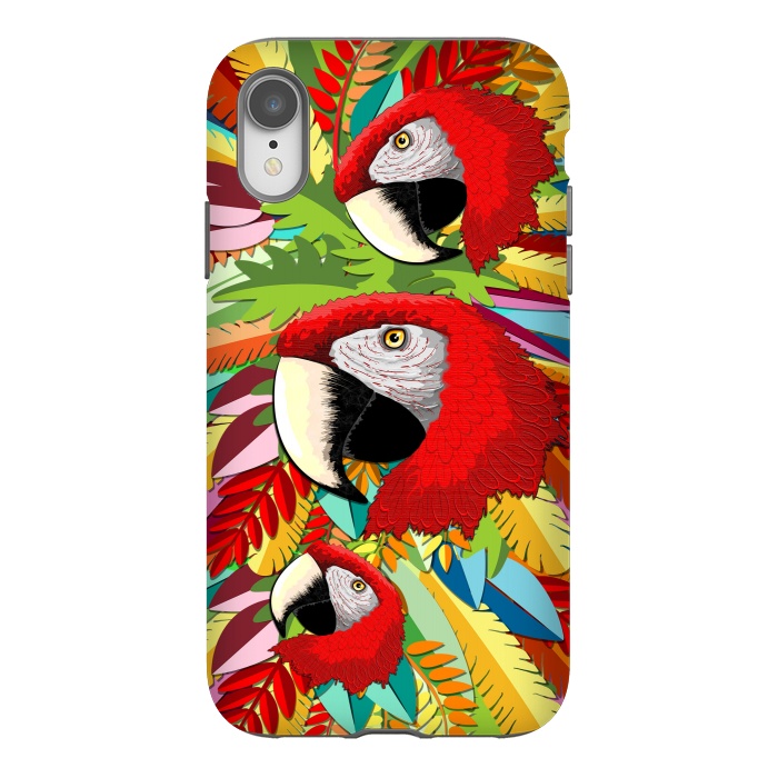 iPhone Xr StrongFit Macaw Parrot Paper Craft Digital Art by BluedarkArt