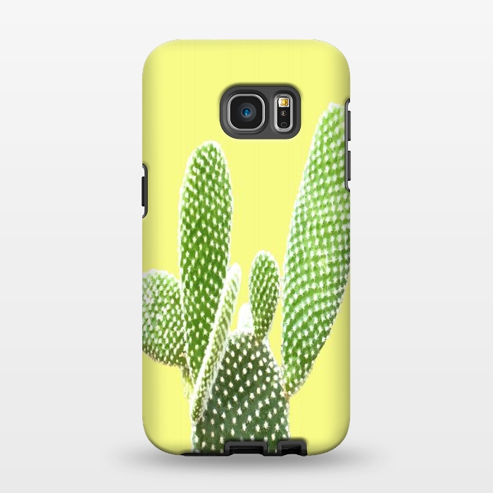 Galaxy S7 EDGE StrongFit Cactus Yellow Background by Alemi