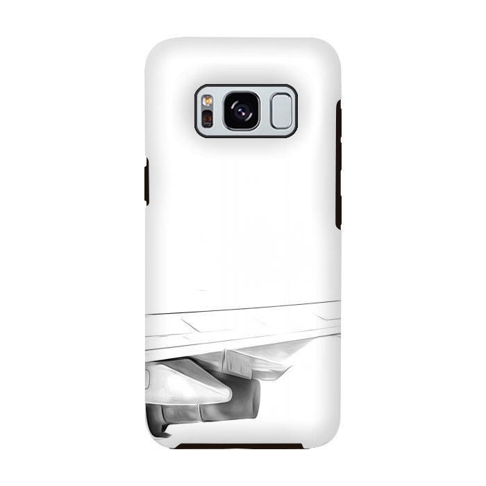 Galaxy S8 StrongFit Black and White Airplane by Alemi