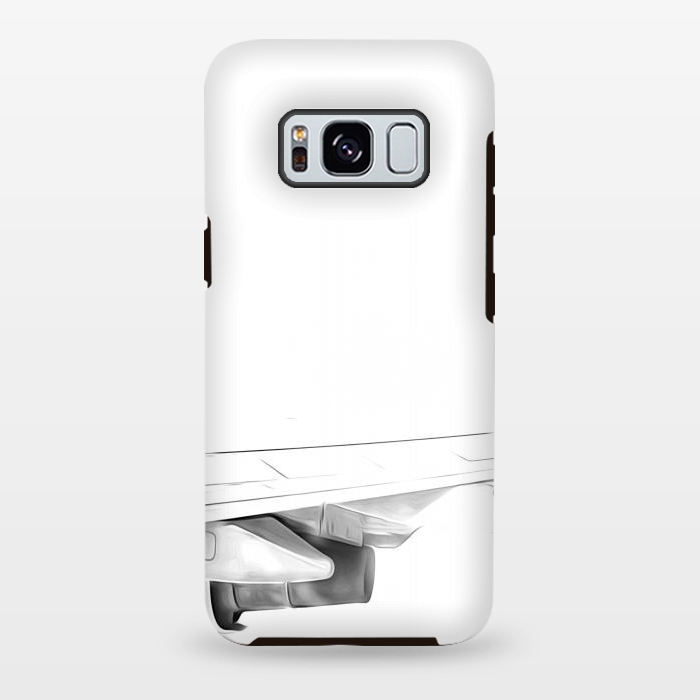 Galaxy S8 plus StrongFit Black and White Airplane by Alemi