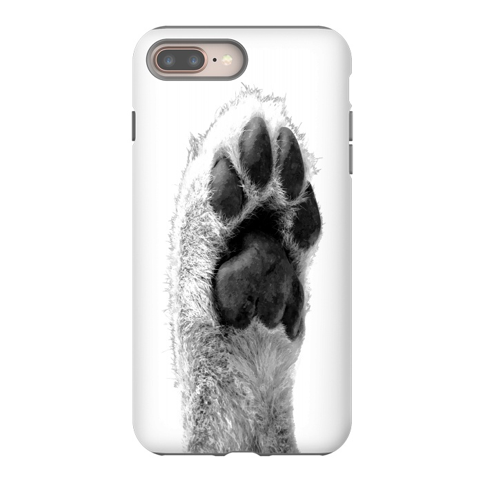 iPhone 7 plus StrongFit Black and White Dog Paw by Alemi