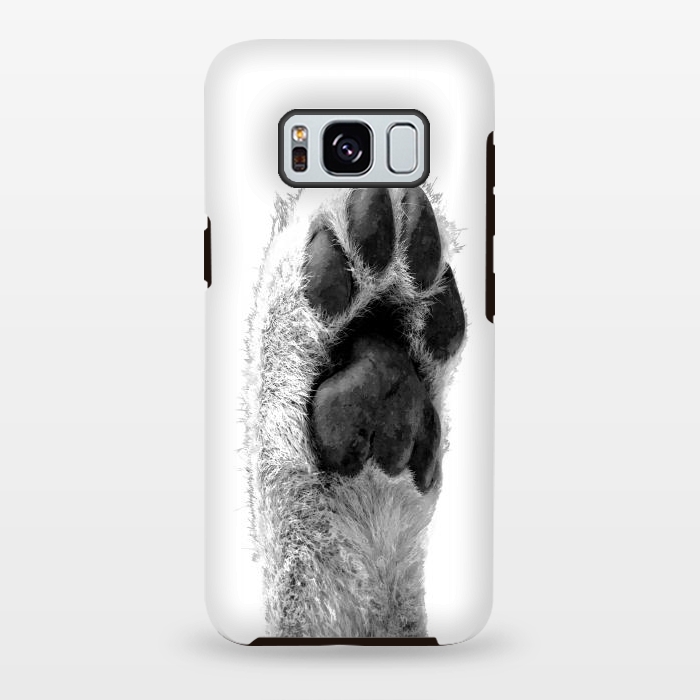 Galaxy S8 plus StrongFit Black and White Dog Paw by Alemi
