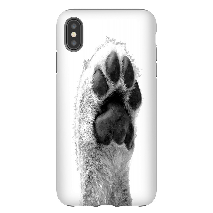 iPhone Xs Max StrongFit Black and White Dog Paw by Alemi