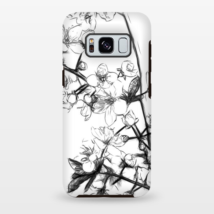 Galaxy S8 plus StrongFit Cherry Blossoms Minimal Drawing by Alemi