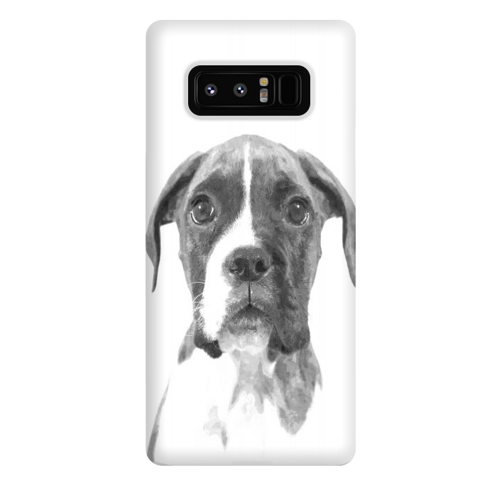 Galaxy Note 8 StrongFit Black and White Boxer Dog by Alemi