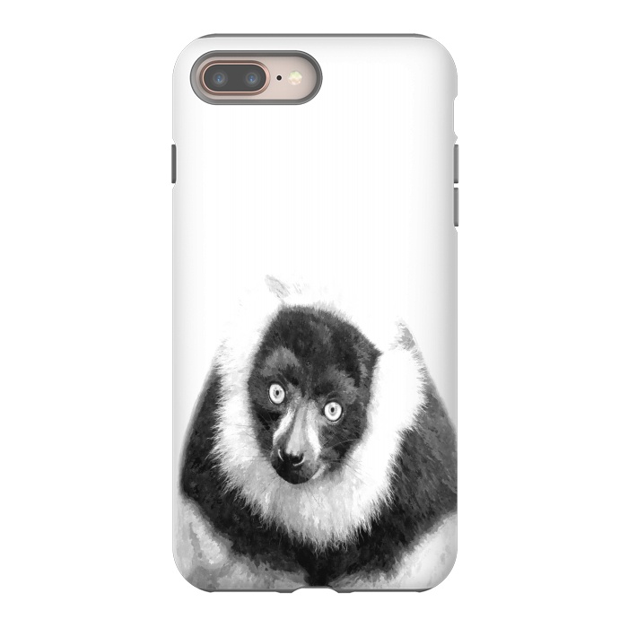 iPhone 7 plus StrongFit Black and White Lemur by Alemi