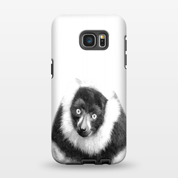 Galaxy S7 EDGE StrongFit Black and White Lemur by Alemi