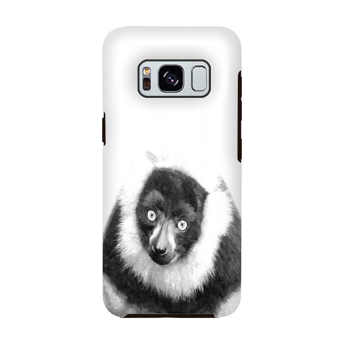 Galaxy S8 StrongFit Black and White Lemur by Alemi