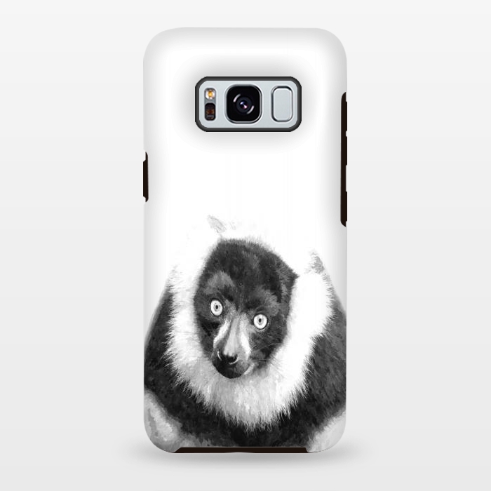 Galaxy S8 plus StrongFit Black and White Lemur by Alemi