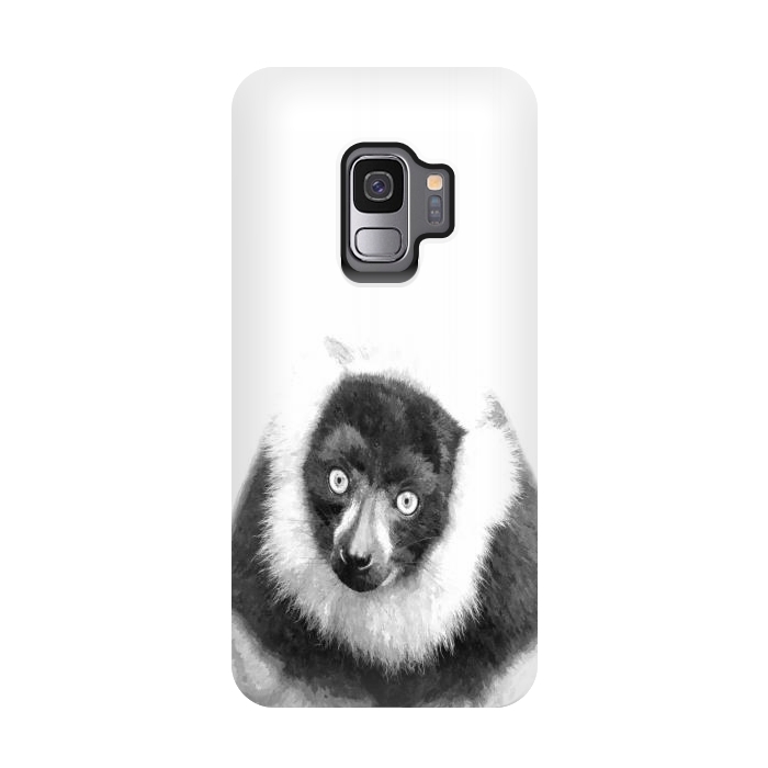 Galaxy S9 StrongFit Black and White Lemur by Alemi