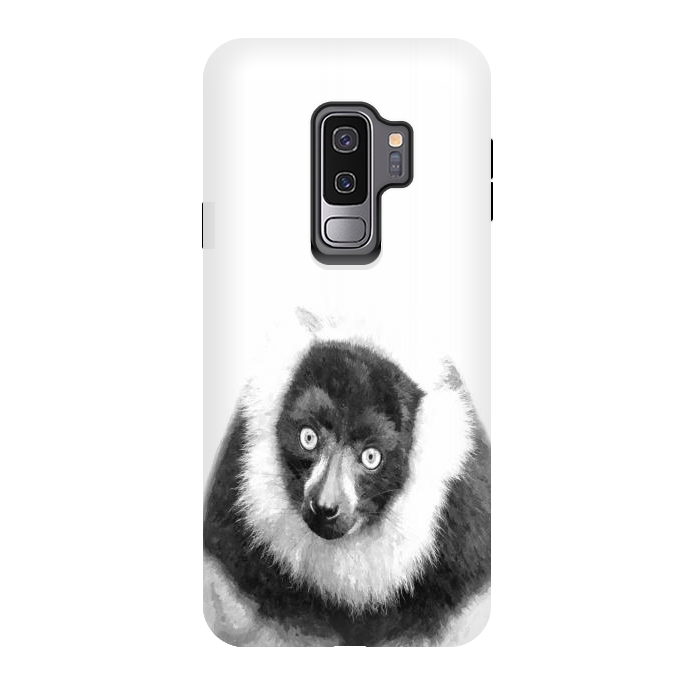 Galaxy S9 plus StrongFit Black and White Lemur by Alemi