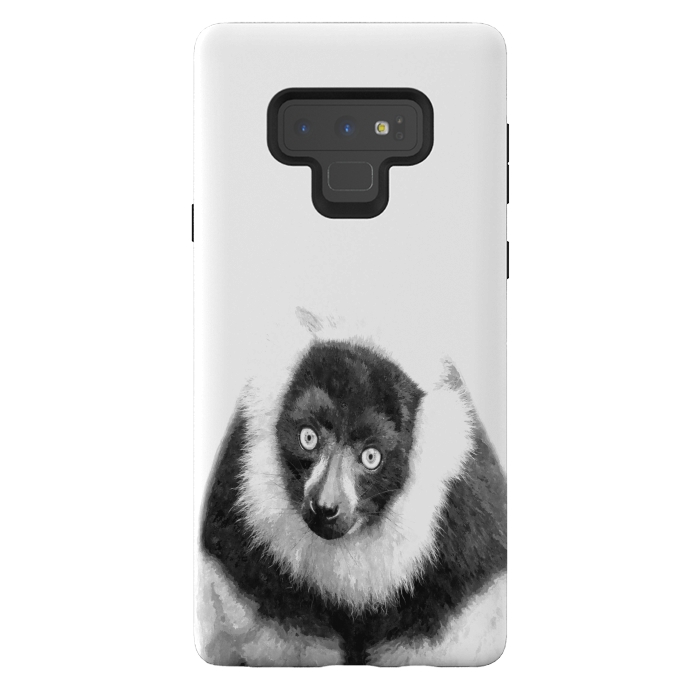 Galaxy Note 9 StrongFit Black and White Lemur by Alemi
