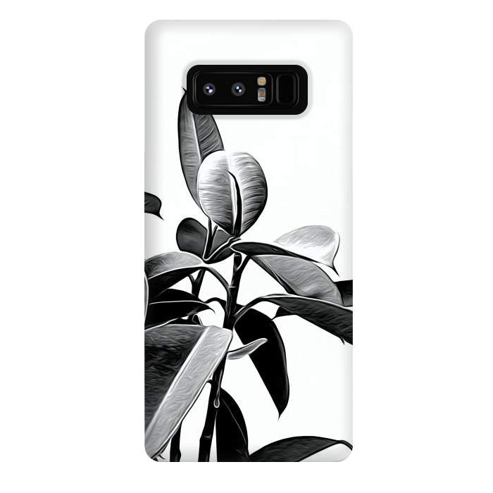 Galaxy Note 8 StrongFit Black and White Leaves by Alemi