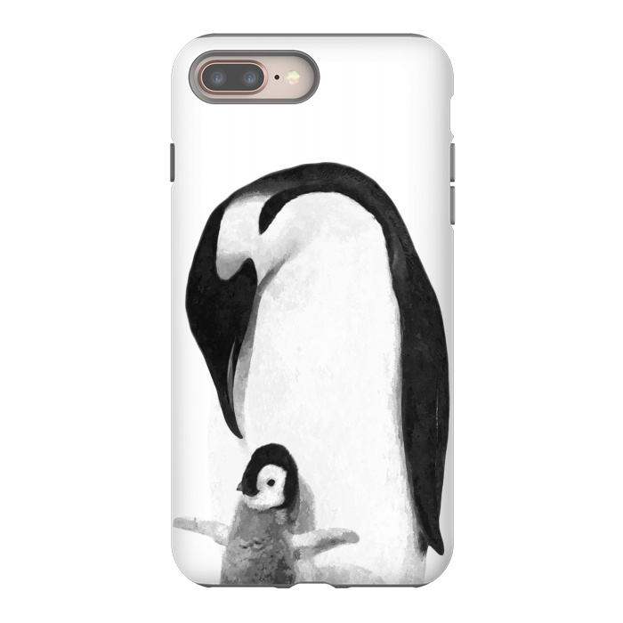 iPhone 7 plus StrongFit Black and White Penguins by Alemi