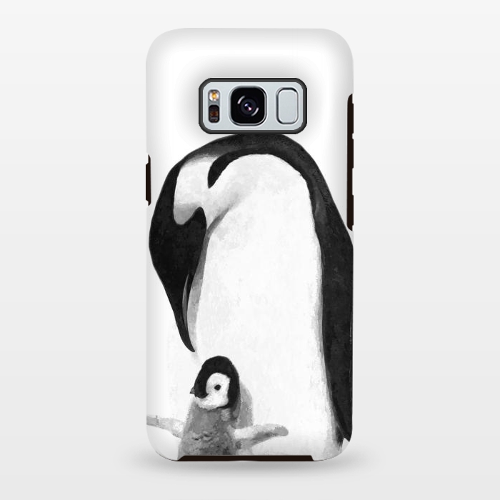 Galaxy S8 plus StrongFit Black and White Penguins by Alemi