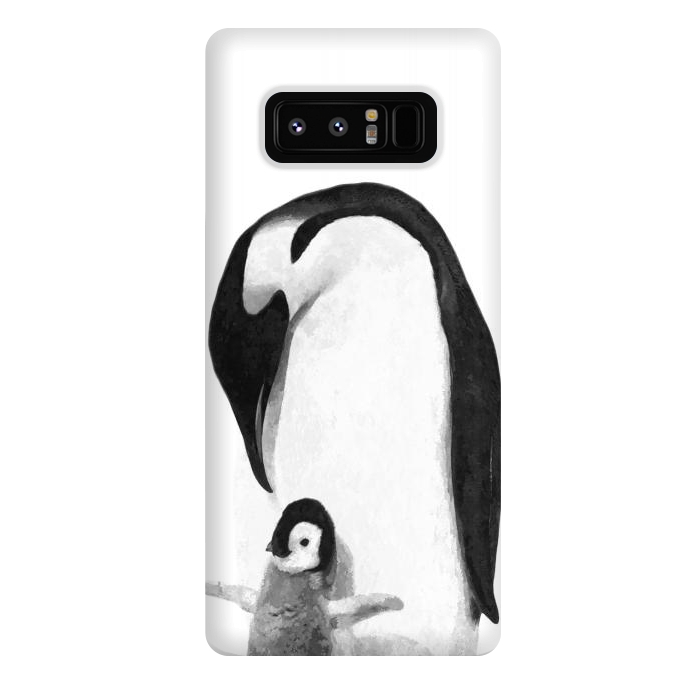 Galaxy Note 8 StrongFit Black and White Penguins by Alemi